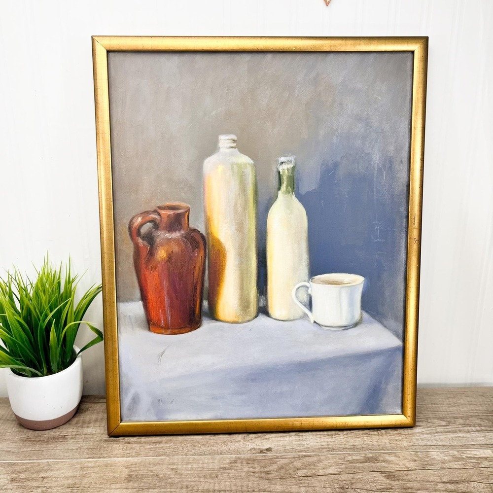 Vintage Still Life‎ Art in Gold Frame - Acrylic Framed Painting